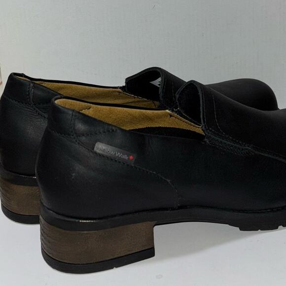Mellow Walk Vanessa Slip On Shoes Steel Toe Heeled Woman's size 8 Black Leather - Picture 10 of 16
